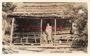 Native American Indians, RPPC, A Cherokee Home, Cline 1931 Photo No 1-P-6