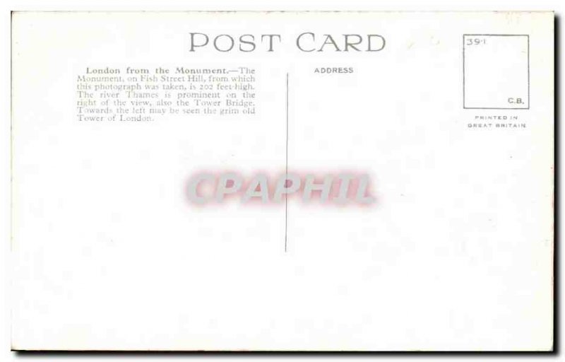 Old London Postcard From The Monument