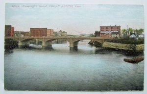 ANTIQUE POSTCARD SMULEKOFF'S ISLAND CEDAR RAPIDS IOWA