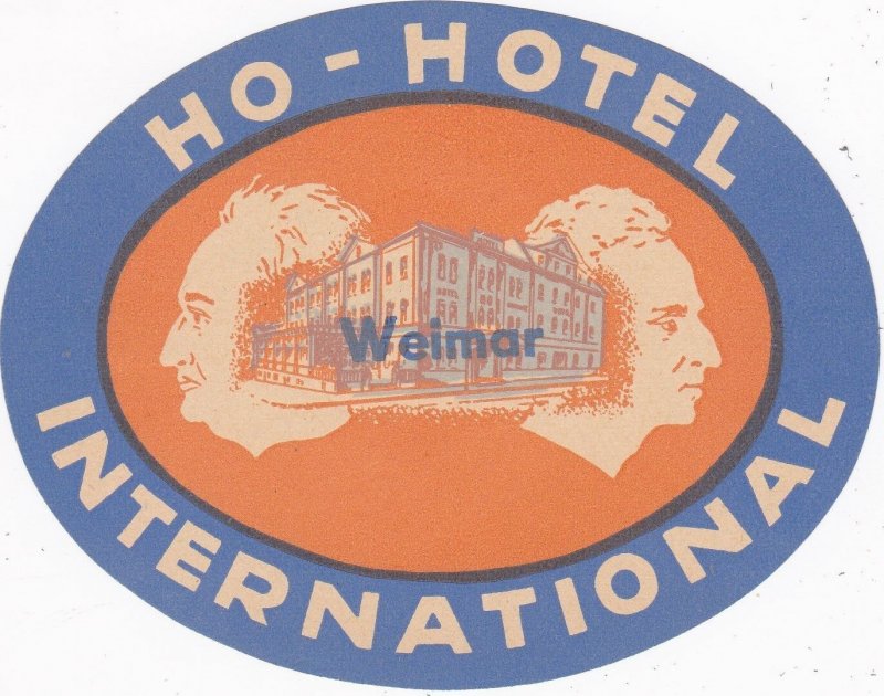 Germany Weimar Ho Hotel International Vintage Luggage Label sk3874