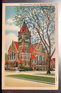 Vintage Postcard 1939 First Presbyterian Church, Davenport, Iowa (IA)