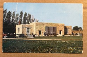 1955 USED POSTCARD - IOWA MEMORIAL COMPANY, WEST LIBERTY, IOWA - CREASES