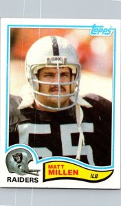 1982 Topps Football Card Matt Millen Oakland Raiders sk9035