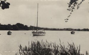 Boat at The Flashes Winsford Cheshire Real Photo Postcard