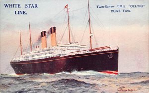 SS Celtic White Star Line Unused 