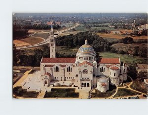 Postcard Aerial view of the National Shrine of the Immaculate Conception, D. C.