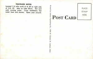 Jackson Michigan 1950s Postcard Travelers Motel