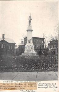 New Brunswick New Jersey Soldiers And Sailors Monument Antique Postcard K76606