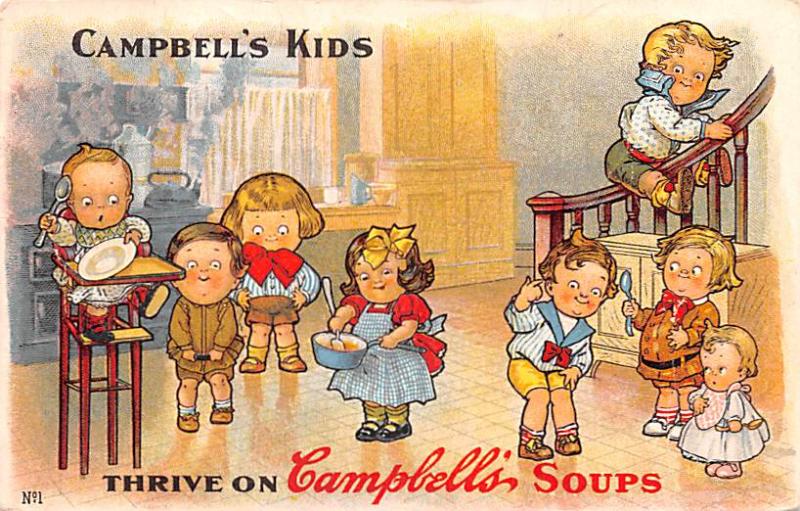 Artist Signed Damaged Cambell's Kids, Wiederseim 1910 