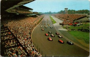 Race Track, 500 Mile Race Indianapolis IN c1958 Vintage Postcard O69