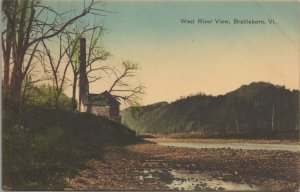 Postcard West River View Brattleboro VT