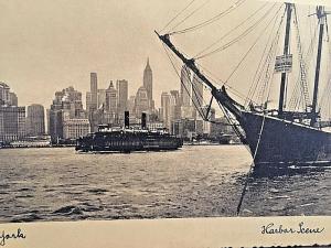 Postcard Antique Harbor Scene in New York         X3