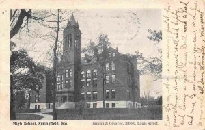 High School Springfield Missouri 1906 postcard