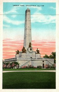 Springfield Illinois IL Oak Ridge Cemetery Lincolns Tomb Vintage Postcard 