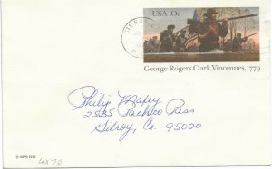 US Used UX78. George Rogers Clark, Vincennes, 1779.  1979. nice.