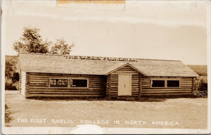 Cape Breton NS First Gaelic College in North America RPPC Postcard G87 *as is