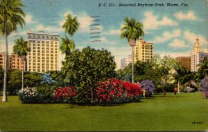 Florida Miami Beautiful Bayfront Park 1955 Curteich