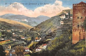 Vista del Generalife y Rio Dauro Granada Spain Unused 