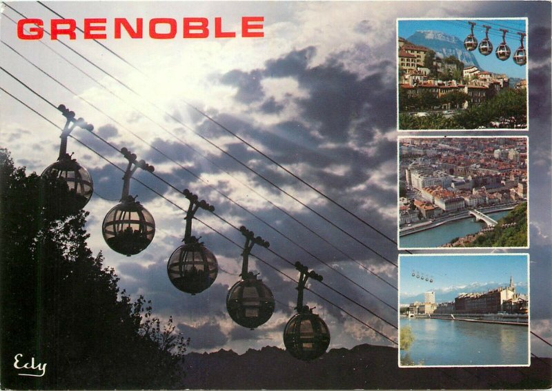 France Grenoble cableway telepherique de la Bastille telpher postcard