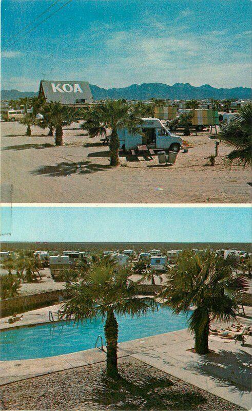 Camping Yuma Arizona KOA Postcard pool roadside Petley 5800