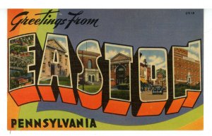 PA - Easton. Large Letter Greetings