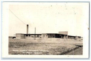 1958 Rush County Memorial Hospital View La Crosse Kansas KS RPPC Photo Postcard