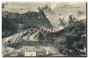 Old Postcard The Alps La Grave and La Chaine De La Mejie