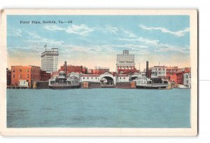 Norfolk Virginia VA Postcard 1915-1930 Ferry Slips