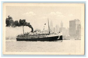 c1910 Comanche Steamer Ship Sailing in New York NY Antique Postcard