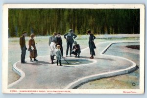 Yellowstone Park Wyoming Postcard Handkerchief Pool Road c1920 Vintage Antique