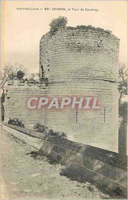 Postcard Old Chinon Indre et Loire Tower of Coudray