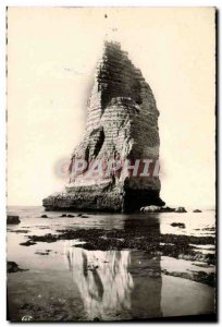 Modern Postcard of Etretat needle low Maree