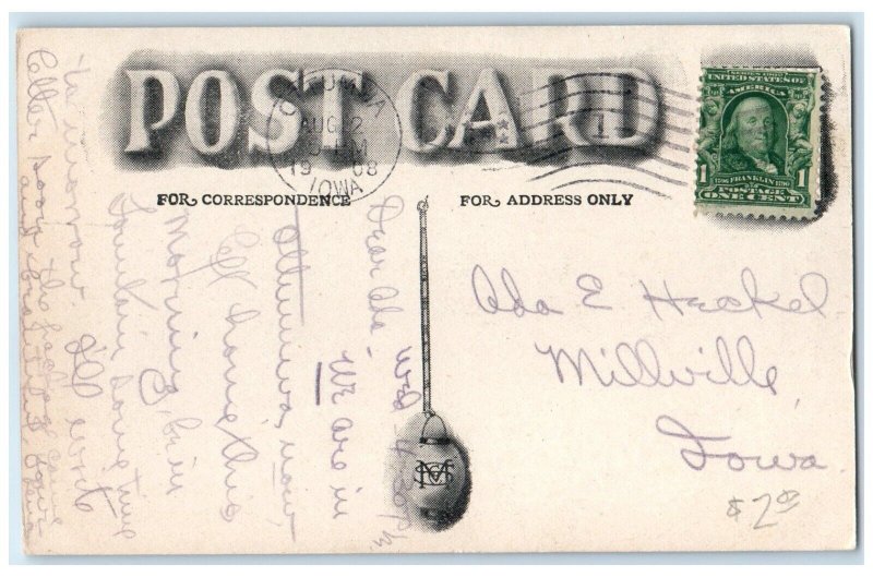 1908 First Methodist Church Chapel Cathedral Exterior Ottumwa Iowa IA Postcard
