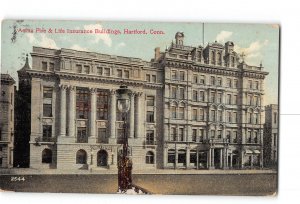 Hartford Connecticut CT Postcard 1908 Aetna Fire and Life Insurance Buildings