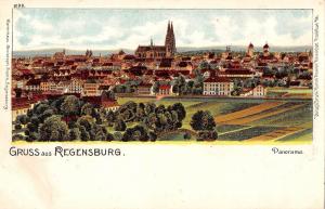 BR70449 gruss aus regensburg panorama litho   germany
