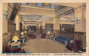 Postcard Newly Decorated Lobby Ben Milam Houston Texas TX