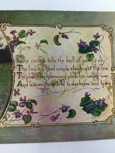 C. 1912 Winsch Postcard Thomas Gray Poem Embossed