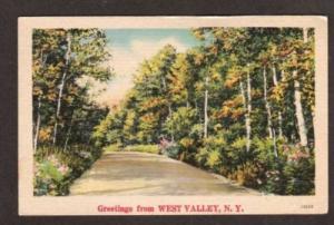 NY Greetings from WEST VALLEY NEW YORK Postcard Linen