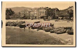 Banyuls Old Postcard beach and Avenue of the Republic