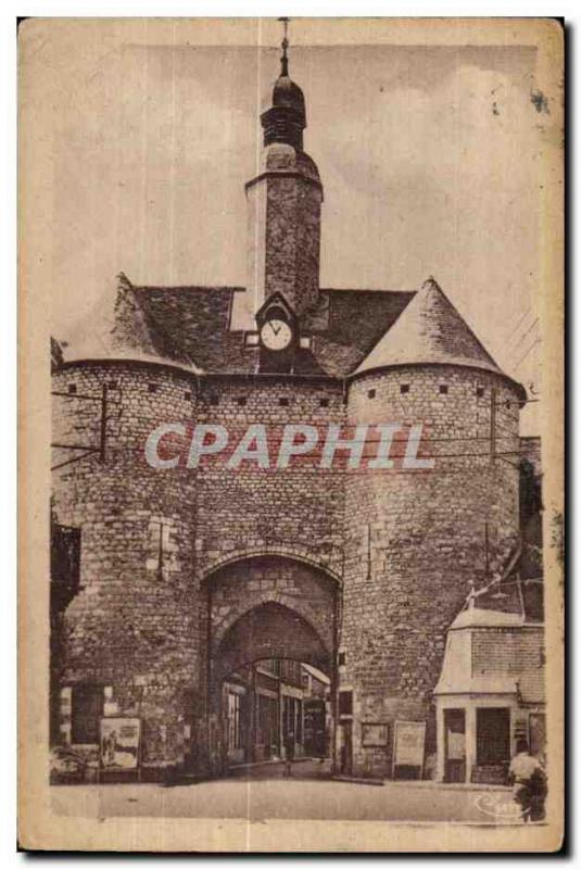 Old Postcard Mehun sur Yevre (Cher Gate City The Clock