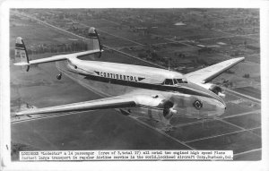 Lockheed Lodestar Aircraft in flight  1940s Postcard RPPC 24-9216