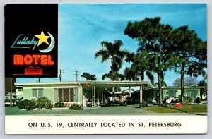 St Petersburg Florida~Lullaby Motel~Neon Googie Sign~Crescent Moon~Star~1964 PC