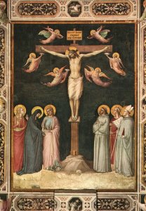 Postcard Firenze Santa Croce Taddeo Gaddi Crucifixion Florence Italy