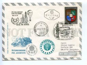 417920 Austria 1972 year Balloon post Obendorf Salzburg First Day COVER