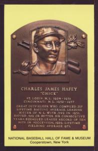 Charles James Hafey Baseball Hall Fame Post Card 3256