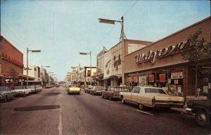 Kenosha Wisconsin WI Classic 1960s Cars Walgreens Street Scene Vintage Postcard