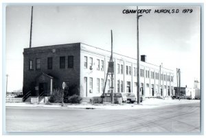 c1979 C&NW Depot Huron South Dakota SD Train Depot Station RPPC Photo Postcard