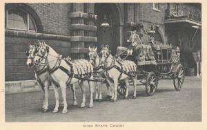 Irish Royal Royalty Transportation State Horse Coach Tucks Postcard Unused Mint