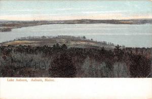 Auburn Maine Lake Waterfront Birdseye View Antique Postcard K73137