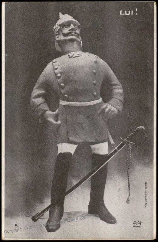 France WWI-era Political Anti-German Kaiser Wilhelm II Patriotic Postcard 75331